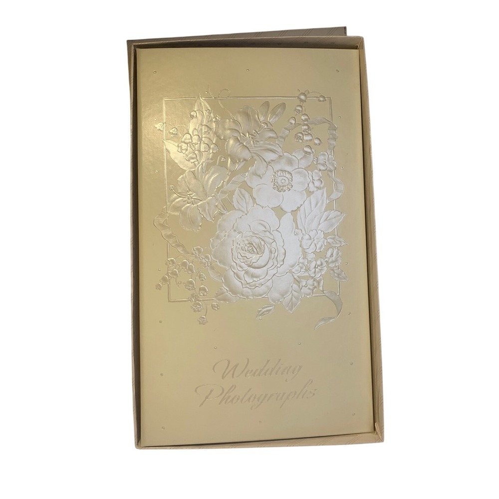 Vintage 1986 Hallmark Keepsake Wedding Photographs Album  Floral‎ Made in USA